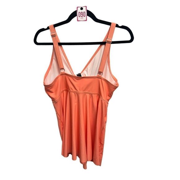Bloomchic Floral Ruched Knotted Tankini Top Peach - Picture 2 of 4